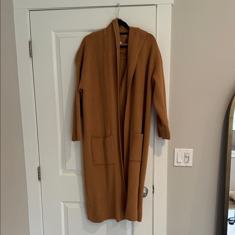Mango Women's Brown Longline Cardigan Coat